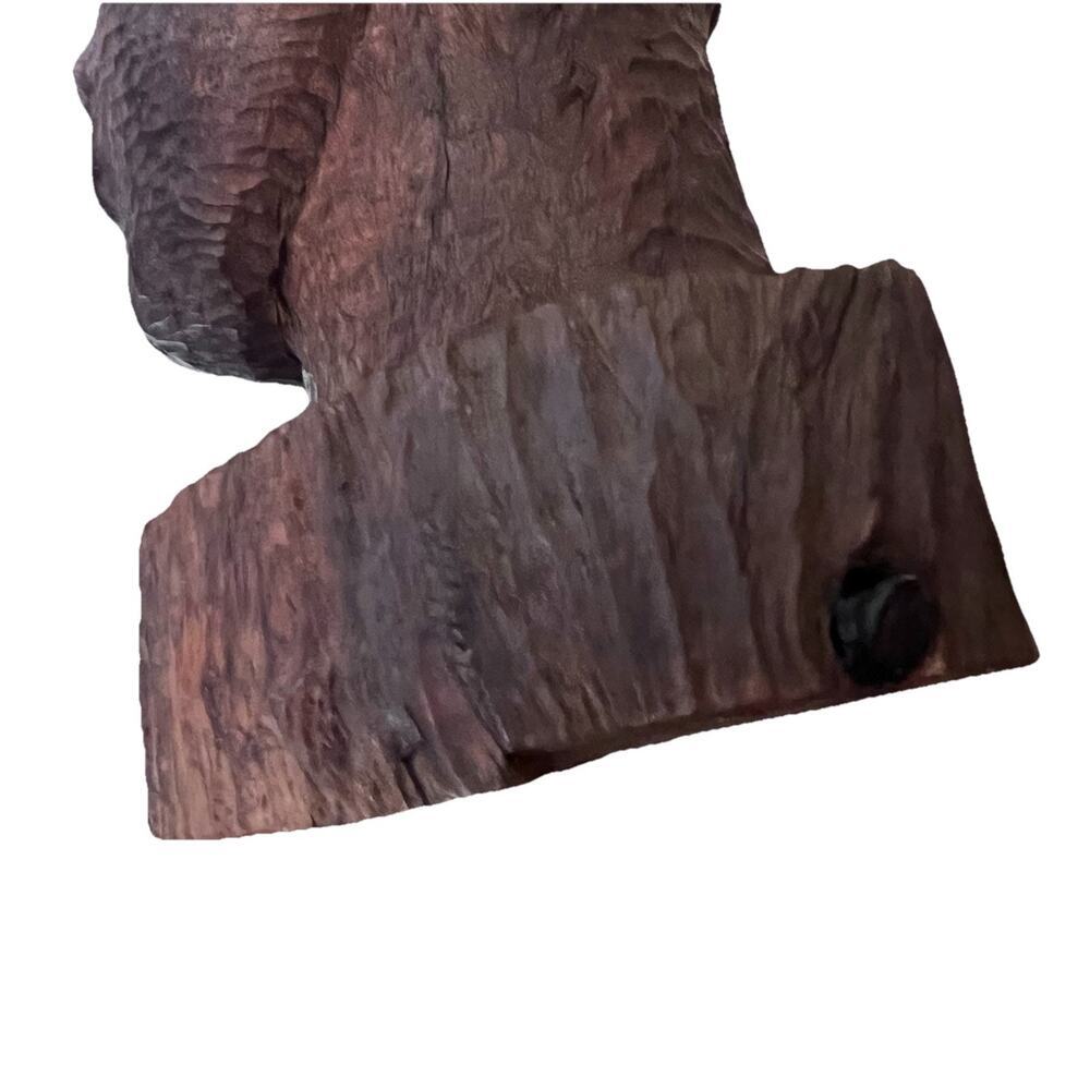 Antique Folk Art African American Man Solid Heavy Carved Wood Head Statue - Picture 9 of 10